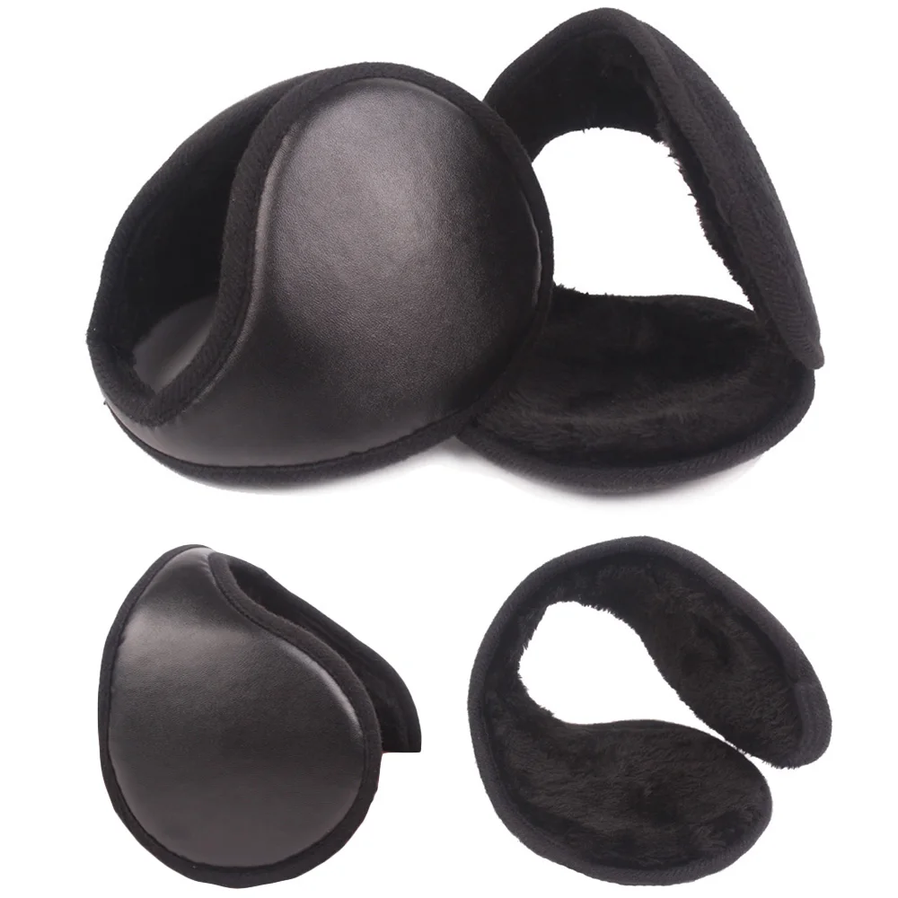 

Men Winter Warm Ear Muff Earlap Ear-cap Warmer Back Wear Ear Cover Black Earmuff CSHAT0429