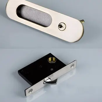 

1 Set Sliding Doors Locking Handle For Barn Wood Furniture Hardware Anti-Theft Door Latch Lock Sliding Door Locks