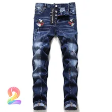 Dsq Jeans de alta calidad para hombre, pantalones vaqueros con personalidad, informales, DSQ2