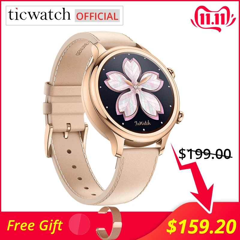Billige Original Ticwatch C2 Smartwatch Tragen OS durch Google Eingebaute GPS Herz Rate Monitor Fitness Tracker Google Zahlen Freies Geschenk strap