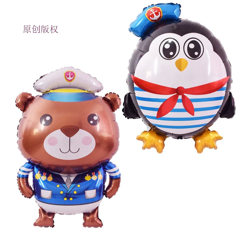 Мультяшные воздушные шары морской Пингвин подводная лодка пароход фольга шар