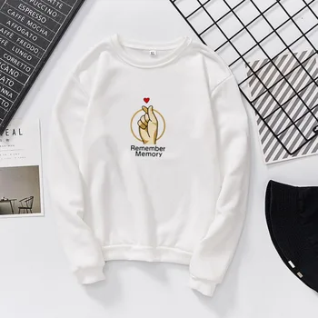 

New Autumn Winter Plus Velvet Loose Round Neck Pullover Than Heart Clothes Women/Couples