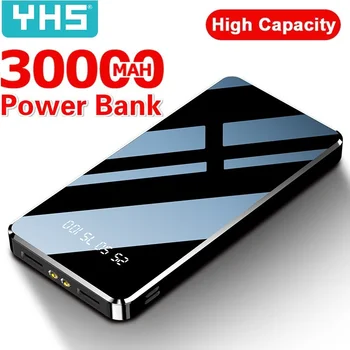 30000 10000mahパワーバンクprotableの屋外旅行充電器液晶デジタル表示led照明powerbank電話の外部バッテリーパック
