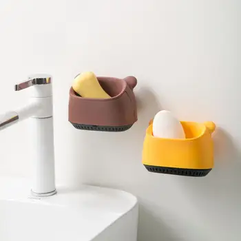 

Cartoon Beer Wall Mounted Soap Dish Holder Kitchen Storage Case Soap Box Tray Support Drainer Bathroom Storage Rack Shelf