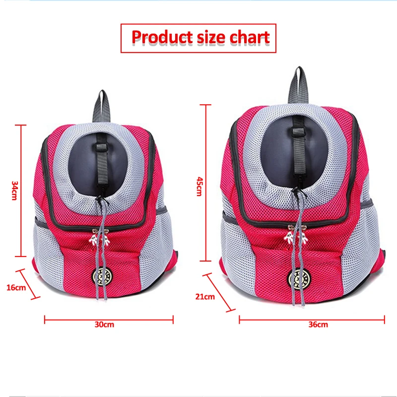 New Out Double Shoulder Portable Travel Backpack Outdoor Pet Dog Carrier Bag Pet Dog Front Bag Mesh Backpack Head