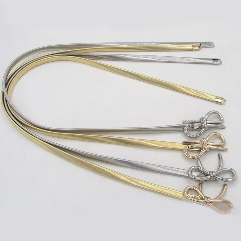 

Fashion waist chain bow lock elegent ladies Elastic Belts sweater belt thin simple casual waist chains wild women belt