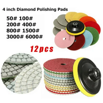 

12Pcs Polishing Pads Wet/Dry Grinding Wheel Marble Granite Diamond Tools