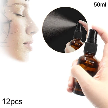 

12 Pack Empty Clear Glass Spray Bottles For Essential Oils Products Aromatherapy Misting Plants Reliable Sprayert(50ml,brown)