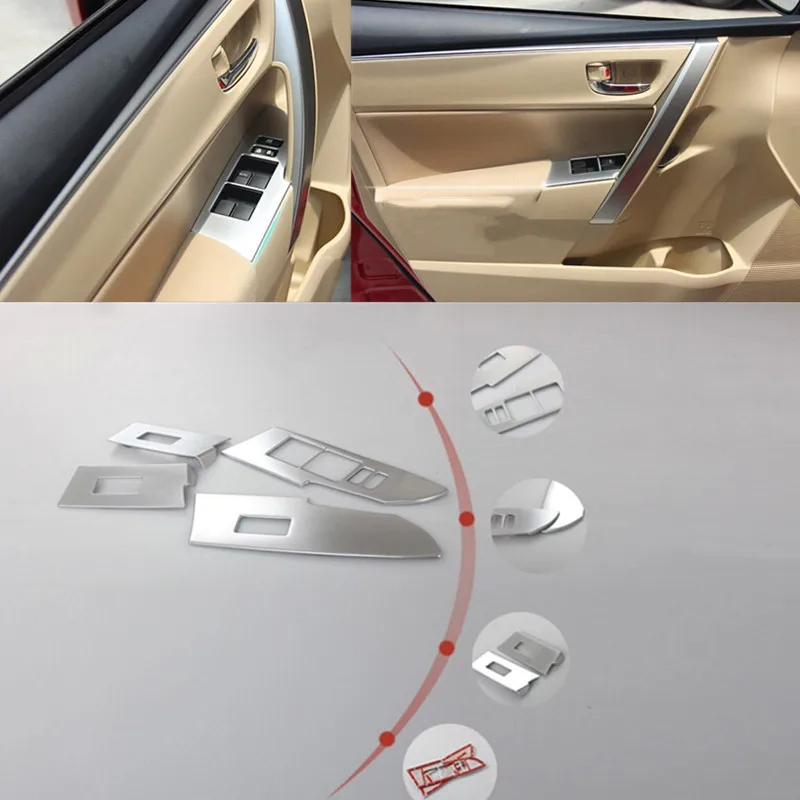 Auto Trim Il Pulsante Di Sollevamento Della Finestra Interna Trim Bracciolo Trim Per Toyota Corolla 2014-2016