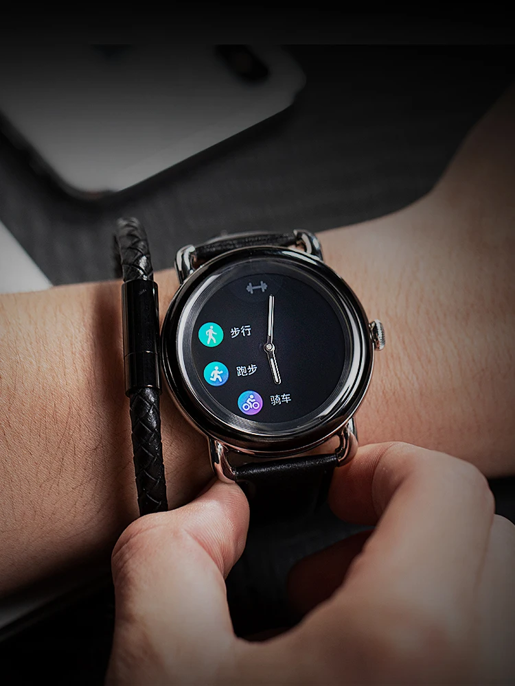 US $129.50 Lefit Hybrid Smart Watch For Android IOS Phones Hidden Touchscreen AMOLED Display Sapphire Crystal Activity Tracker For Men