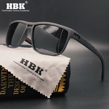 HBK, мужские поляризованные солнцезащитные очки TR90 для вождения, рыбалки, квадратные, сверхлегкие, небьющиеся, солнцезащитные очки, мужские, защита от ультрафиолета