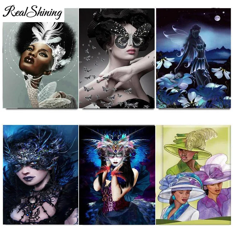 

5d diy diamond painting mask woman,mosaic diamond beauty girl picture full square round drill,diamond embroidery decor FS6703