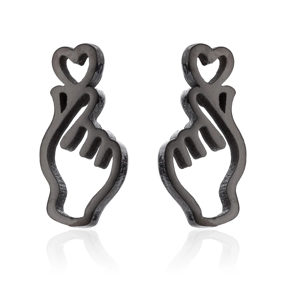 Earrings GED137B Hfarich шикарные серьги в форме сердца, модные корейские Bangtan, для мальчиков, Покажите свою любовь, надпись, армейская музыка, ювелирные изделия, Kolczyki - Окраска металла: Earrings GED137B