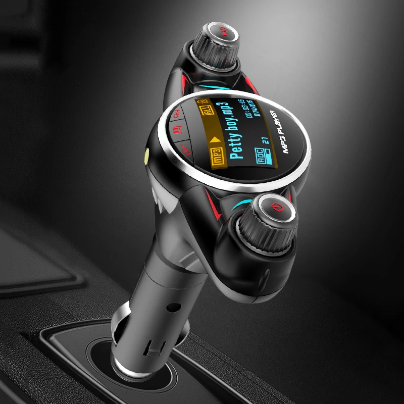 Newest Bluetooth Car FM Transmitter Audio Adapter Receiver Wireless Handsfree MP3 Player Car Kit Cha (1)