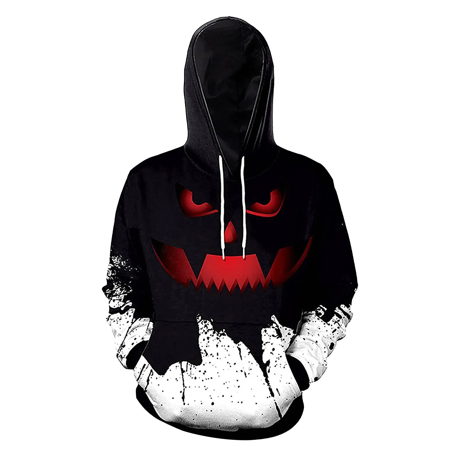 Halloween theme Hoodies Fashion Trendy Ladies Printed Punk Drawstring Hooded Sweatshirt Top Skeleton Pumpkin Print Sweatshirts 2
