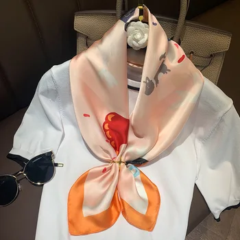 

Dance Girls Silk Scarf Women's Small Square Scarf Professional Work Scarf Spring and Summer Thin Small Scarves 2020 New