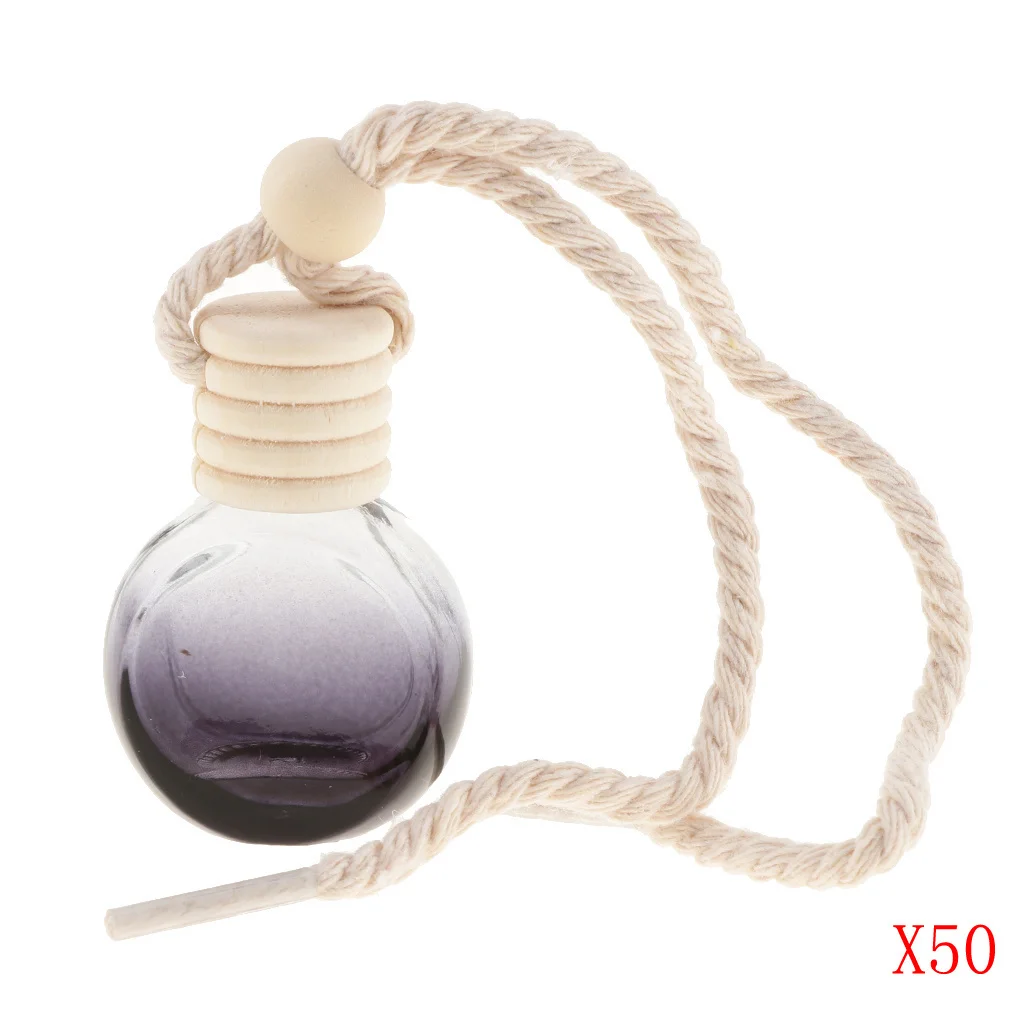 50Pcs 10ml Empty Perfume Bottle Pendant Car Hanging Ornament Home Decor Round