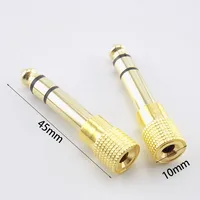 1/2pcs 6.5mm to 3.5mm Male to Female Headphone Stereo Audio Jack Plus Adapter 6.5 3.5 Converter Gold Music MP3 L19 - Image 3