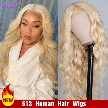 

613 Body Wave Wigs 13x6 Glueless Transparent Lace Front Human Hair Wigs Pre Plucked Peruvian IWISH Hair T Deep Part Lace Wigs