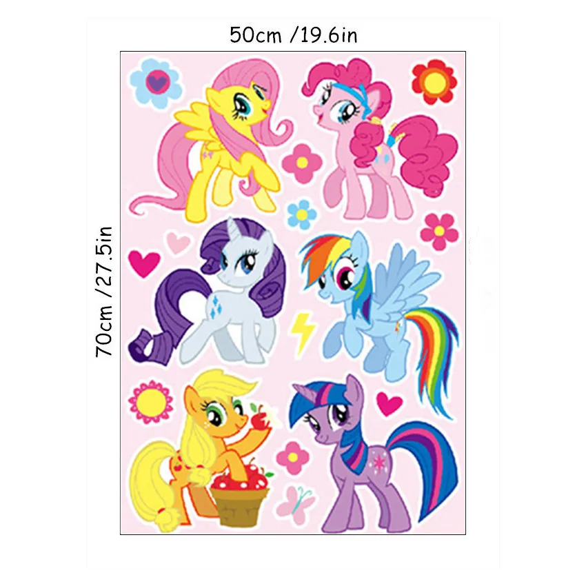 ZY1425 Pony Новые Аниме игры наклейки на стену супер забавные Марио 3d Виниловые наклейки детская комната детская декорация мультфильм обои 70*50 см - Цвет: ZY1425 Pony