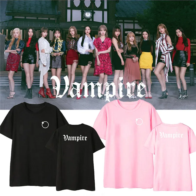 Kpop IZONE Vampire Album t shirts Hip Hop Casual Loose Clothes T-shirt Short Sleeve Tops | Женская одежда