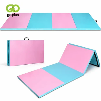 

8' x 4' x 2" Folding Gymnastics Tumbling Mat Eco-friendly Advanced EPE Foam PU leather Surface Fitness Exercise Yoga Pilates Mat