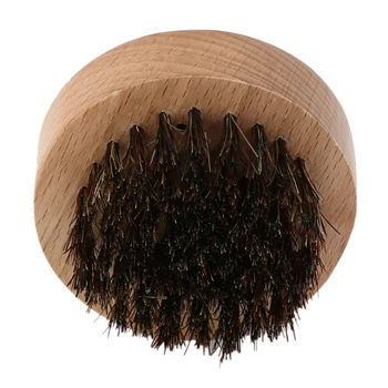 

Men Wood+Boar Hair Round Beard Brush Facial Hair Comb for Mustache Conditioning Styling And Maintenance