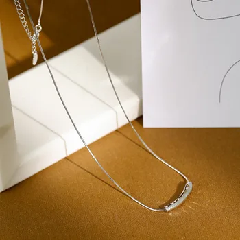 

Minimalist Necklaces 925 Sterling Silver For Women Gold Korean Chain Personalized Pendant Necklcae Cadena Plata 925 Para Jewelry