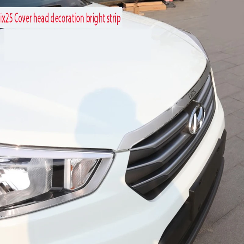 

for Hyundai ix25 Front hood trim strip Chrome front decorative frame Shark gill hood moulding