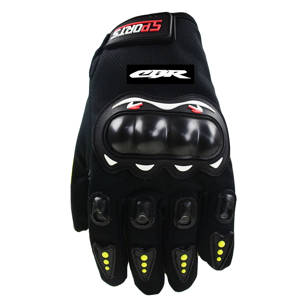 Мотоциклетные Перчатки с сенсорным экраном, мужские и женские велосипедные перчатки для Honda CBR 600 f4i f2 f4 954 rr 1000rr cbr650f cbr600rr - Цвет: White-Black