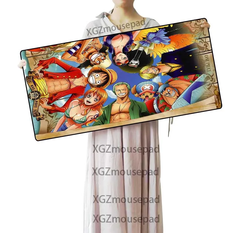  XGZ Large Gaming Mouse Pad Black Lock Edge Anime One Pieceluffy Poster Computer Desk Mat Rubber Non