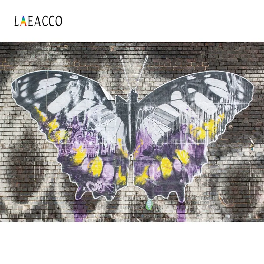 Laeacco граффити стены фоны для фотосъемки бабочка вечерние гранж узор ребенок