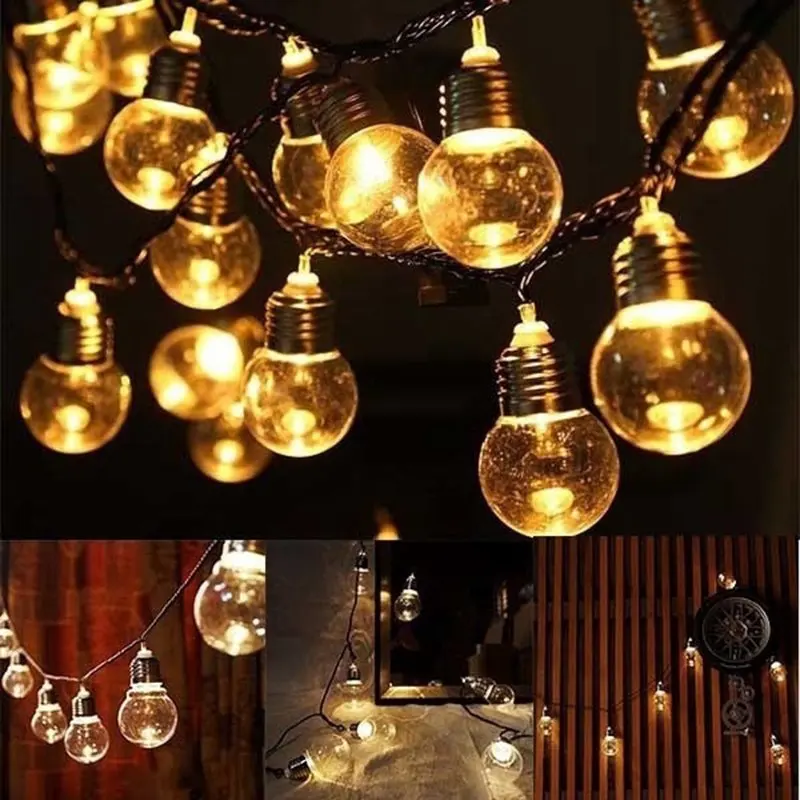 

Novelty Party Fairy String Lights 220V EU Plug Globe Patio String Light 6M 20 LED G45 Globe Outdoor String Light Home Deocr