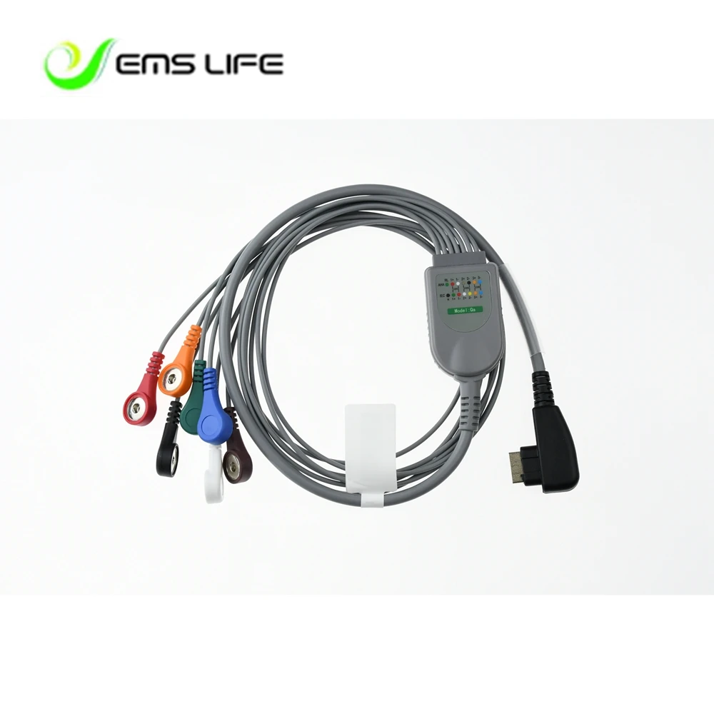 

2022 wholesale DMS holter ECG cable 5/ 7/10 leads snap