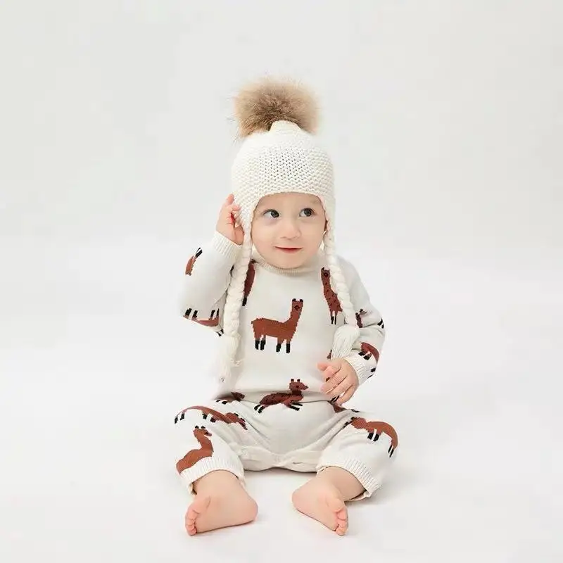 TinyPeople/ползунки для девочек новый детский зимний комбинезон из альпаки теплая