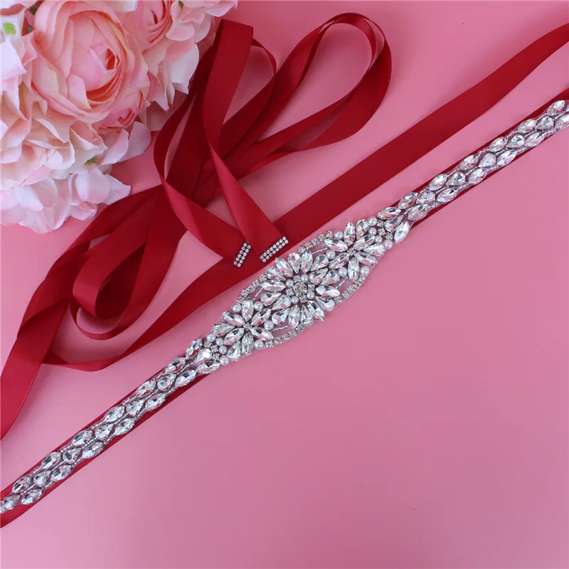 Steentjes свадебный пояс Sash Серебряный алмаз кристалл бруиды Riem Voor Trouwjurk Decoratie
