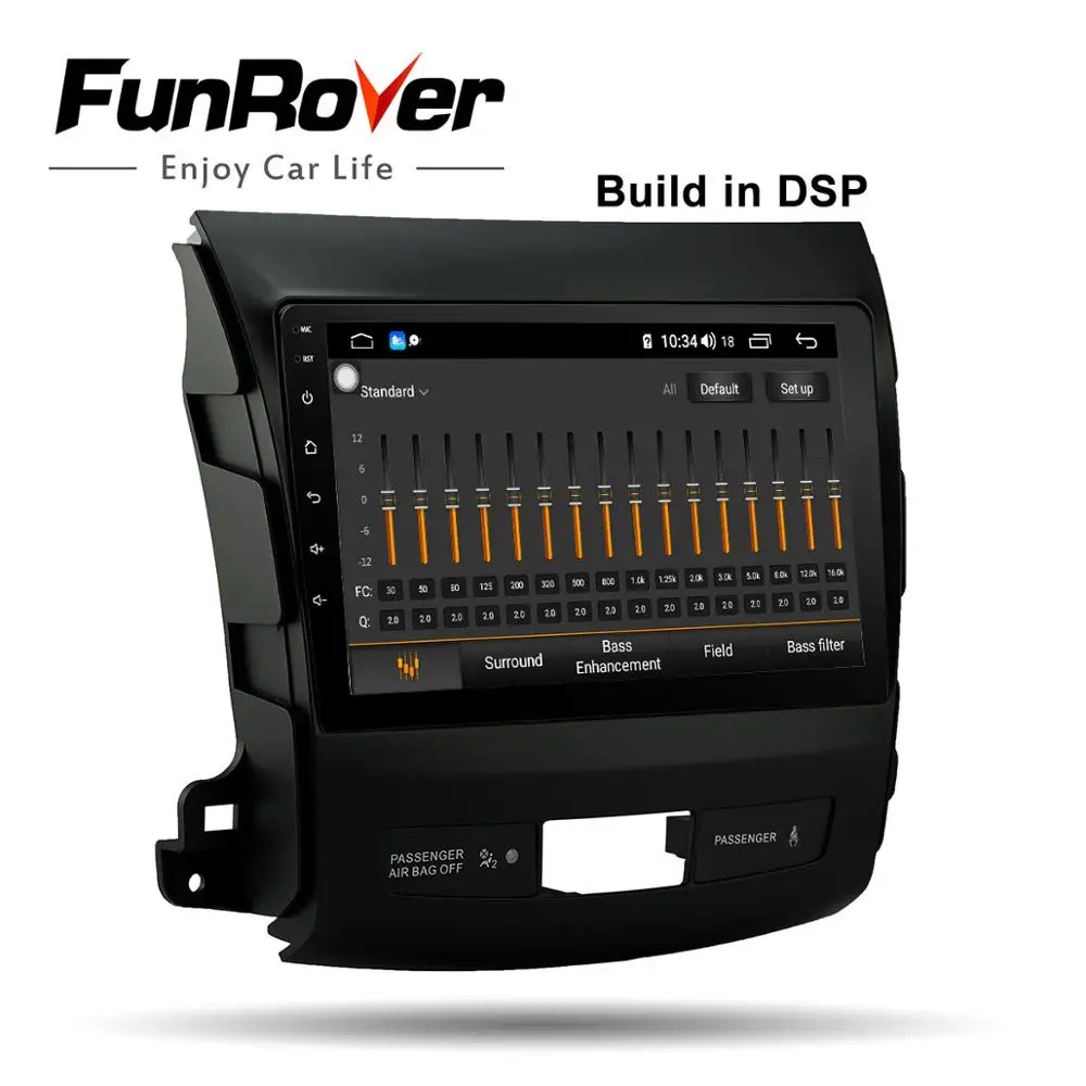 Funrover Android 9.0 4G+64G 4G Car Radio Multimedia Player Navigation GPS For Mitsubishi Outlander