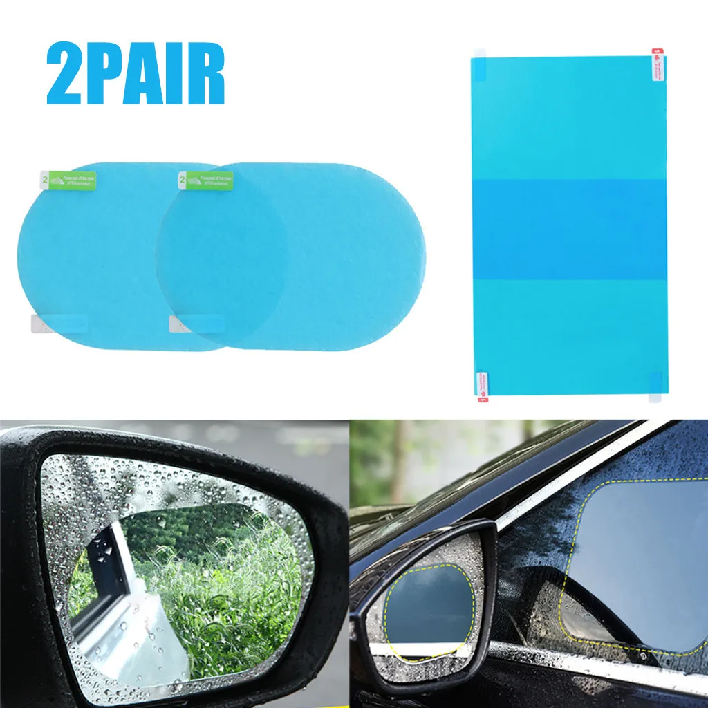 

2Pair Universal Waterproof car rearview mirror Sticker Film Car Window Anti Water Mist Anti Fog Rainproof Window Protective Film