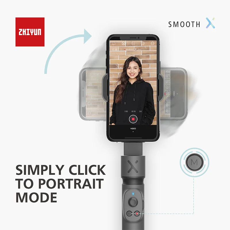 Селфи палка ZHIYUN SMOOTH X с 2 осями монопод для смартфона Ручной Стабилизатор iphone huawei