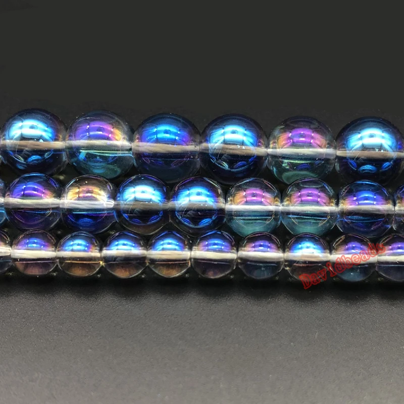 Красочные белые снежные треснувшие кристаллические бусины 6 8 10 12 мм с покрытием