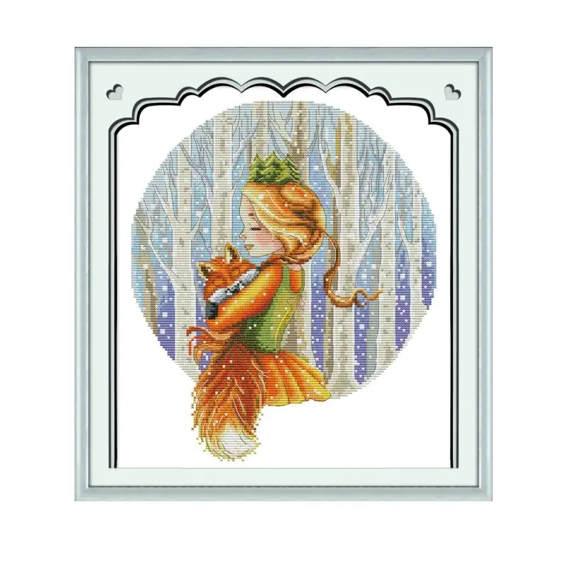 Joy Sunday Girl штампованные наборы для вышивки крестом Aida ткань 14ct 11ct Печатный холст