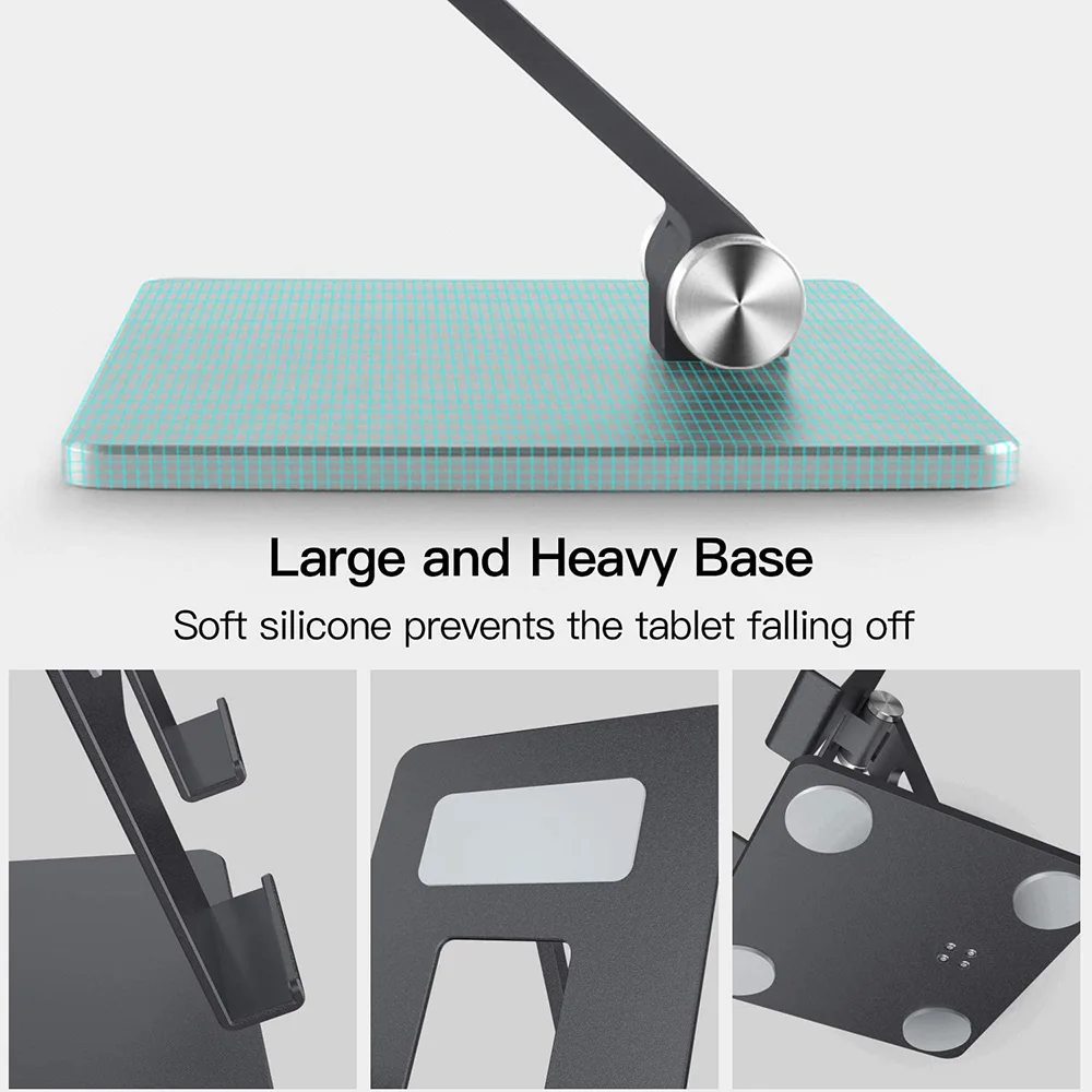 Suporte de Mesa Berço para Ipad Suporte do Telefone Grande Tablet Ajustável Suporte Dobrável Doca Pro 12 11 ar Mini Móvel - Imagem 4