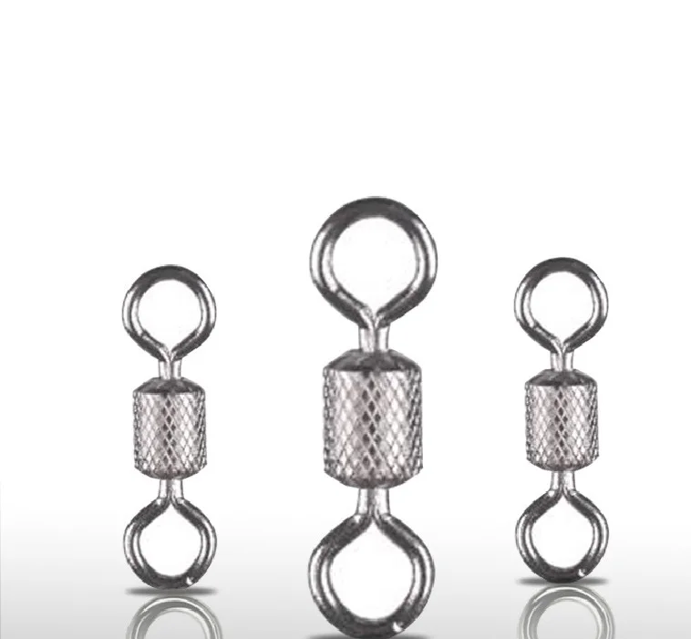 30pcs/Lot Fishing Barrel Swivels Ball Bearing Solid Rings Safety Snap Rolling Embossing ring for fishing hook lures Accessories