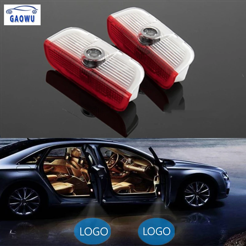 

2pcs Car Welcome Light For Seat Logo LED Door Light Laser Projector Lights Signal Lamp For vw cc Passat Magotan Phaeton Touareg