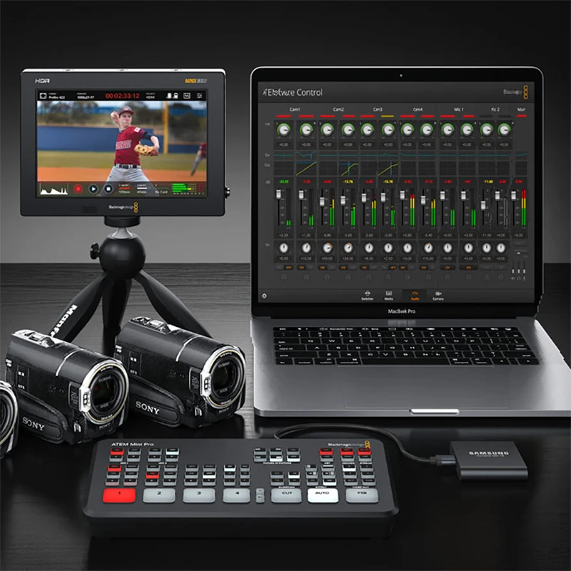 Blackmagic Design ATEM Mini Pro HDMI переключатель потока в реальном времени многоэкранный и
