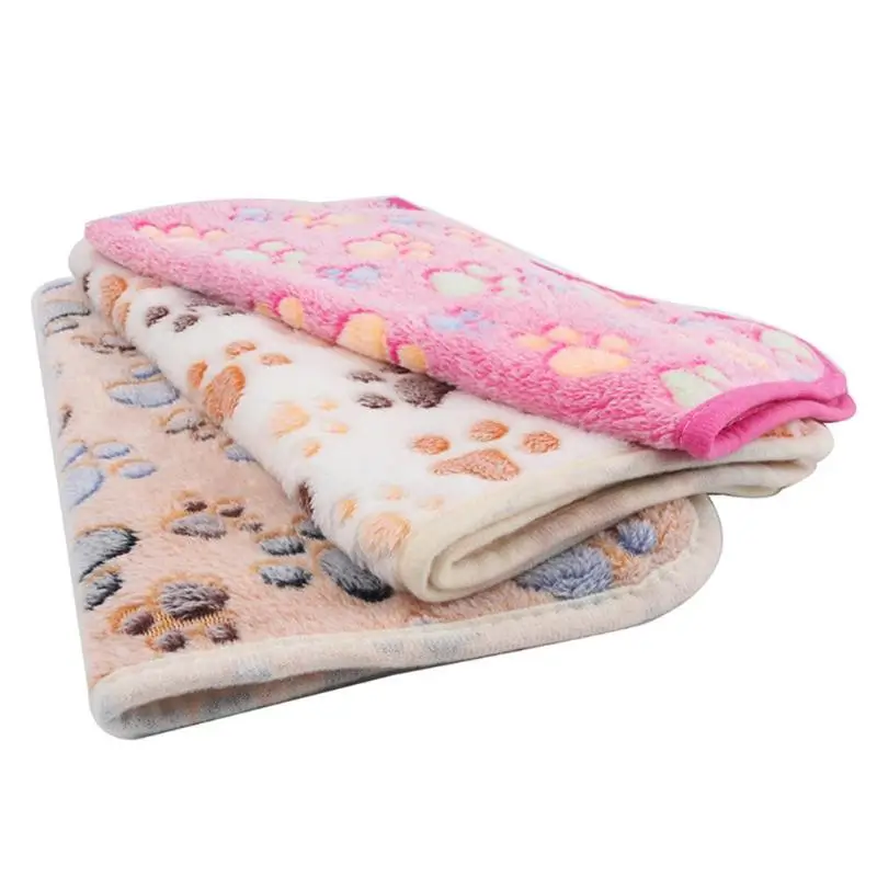 Мягкое одеяло для питомцев с принтом, зимний теплый коврик для кровати для собак, коралловый флис, лапа, лапа для ног, спальный матрас для кошек, спальные кровати, покрывало, коврик, товары для домашних животных
