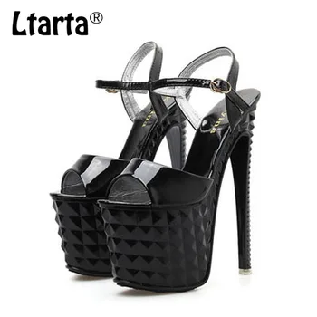 

LTARTA 2020 Summer New Nightclub Catwalk Waterproof Platform Hate High 19CM Fine With High Heel Sandals Womens Shoes JXQ