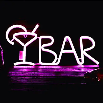 

LED Neon Lamp Letter Shape BAR Remote Control USB+ Battery Dual Purpose Family Party Dinner Bar Bedroom Room Decoration Light