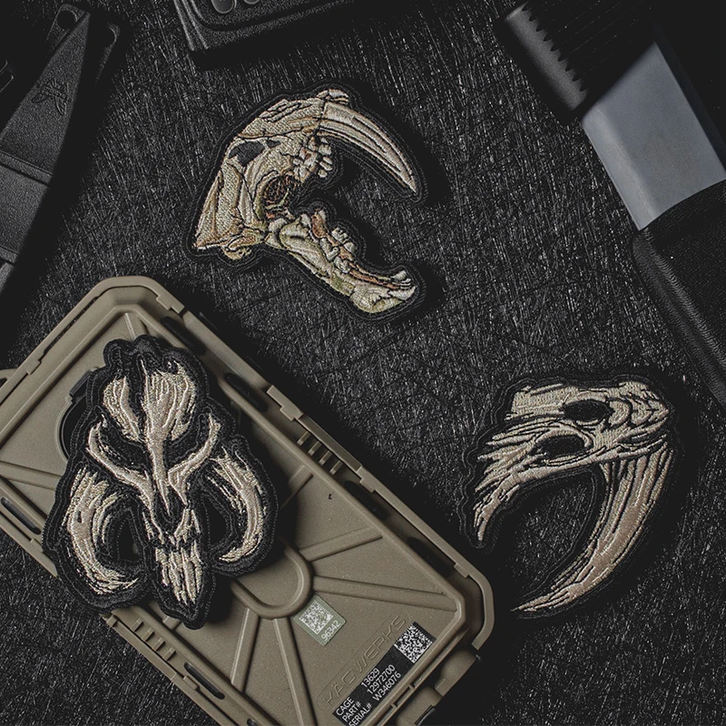 Beast Skull Mandalore Logo Velcro Embroidery Patches Tactical Outdoor Personality Badge DIY Armband For Clothes Backpack Decor | Дом и сад