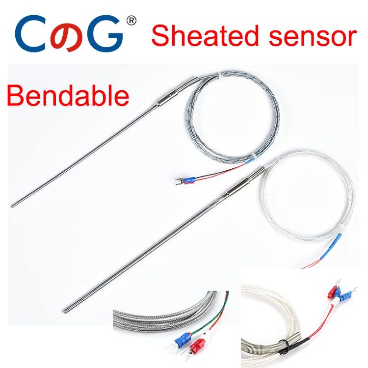 5m K J PT100 Type 1 2 3 5 6mm 0-900 Degree 0-600 50 100 mm Bendable For Temp Controller Sheated Thermocouple Temperature Sensor |